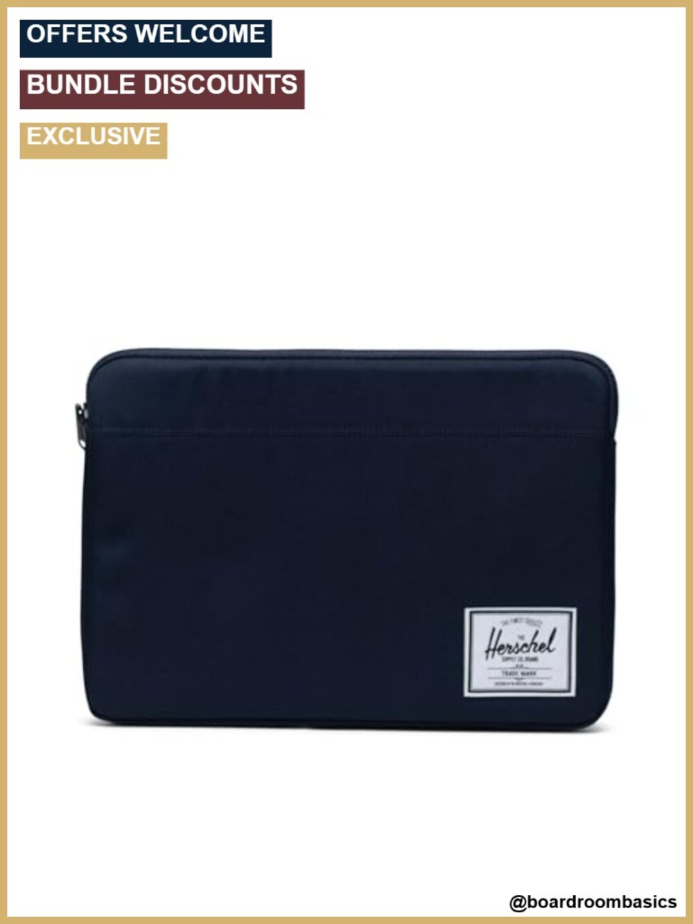 Anchor 14 Inch Laptop Sleeve Recycled 600D Fabric Padded Fleece